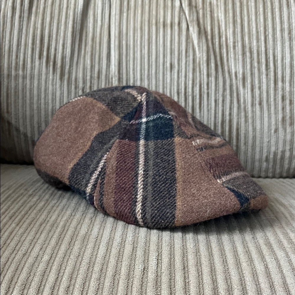 Plaid Wool Flat Cap